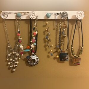 Chicos Statement Beaded Pendant Dangle Necklaces